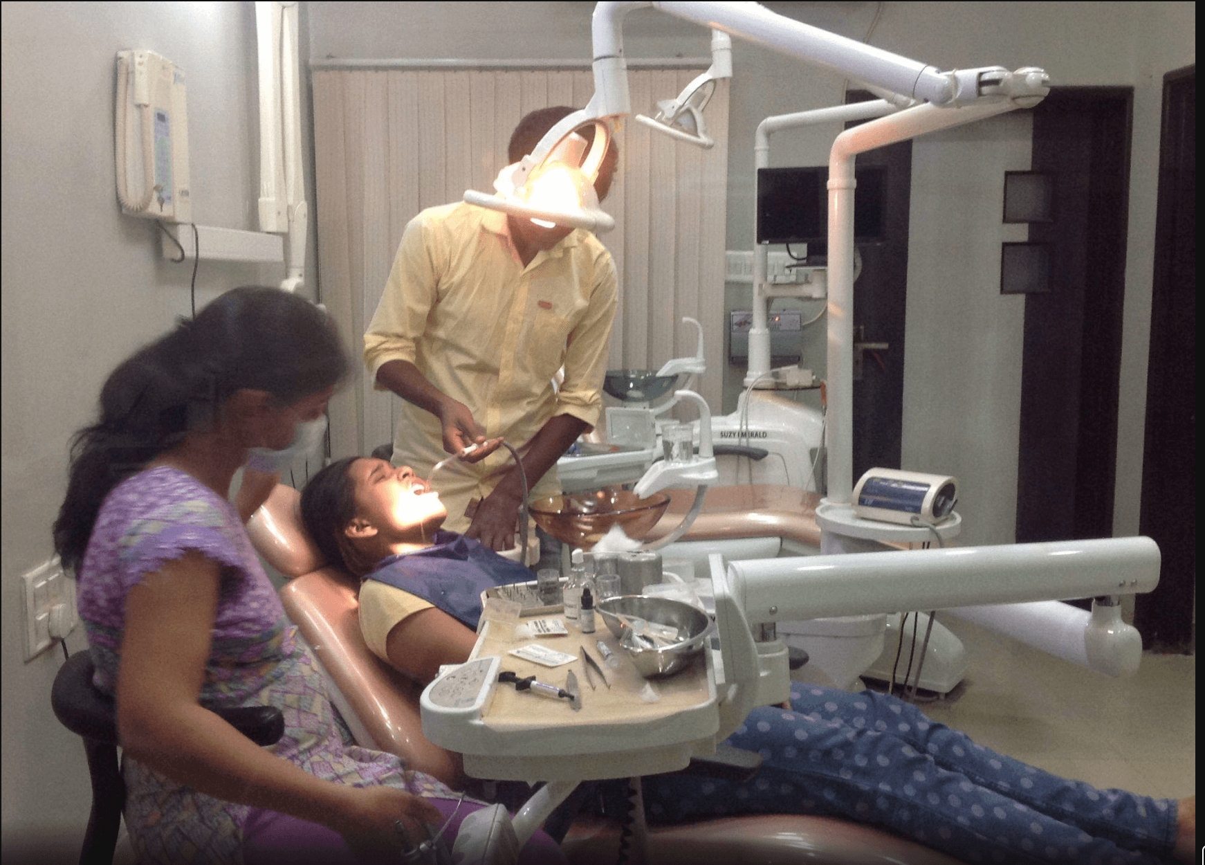 Dental treatment in progress